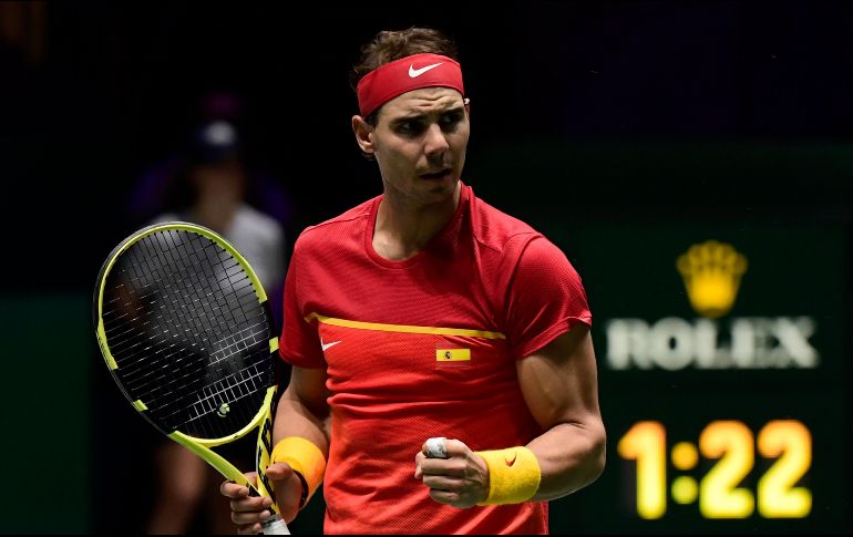 Nadal triunfó sobre Borna Gojo por 6-4 y 6-3, lo que le daba la victoria del encuentro a España- AFP / J. Soriano