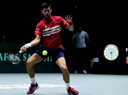 ''Nole'' se ha aclimatado totalmente a la Caja Mágica donde triunfó en mayo en la final del Mutua Madrid Open. AFP / O. Del Pozo