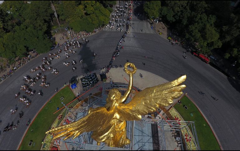 En septiembre, el Gobierno de la CDMX anunció que invertirían entre 11 y 13 MDP para rehabilitar el Ángel de la Independencia. AP / ARCHIVO