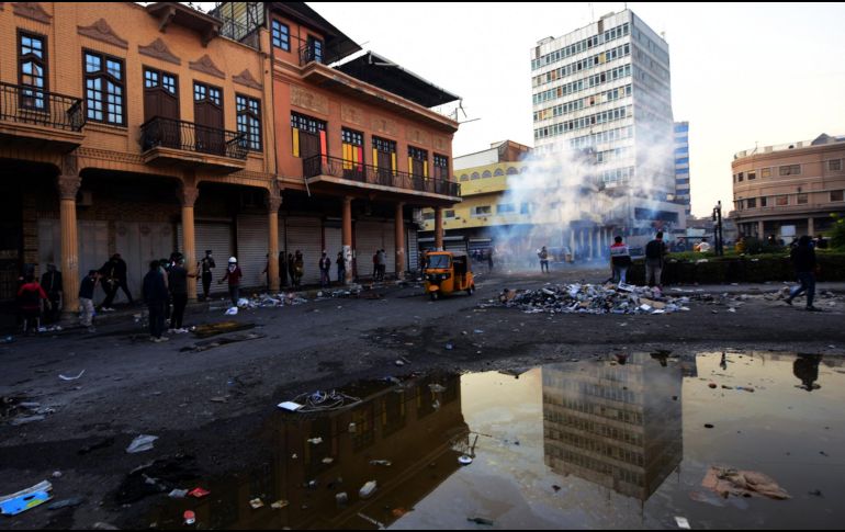 La lucha se ha centrado en la calle Rasheed y comenzó el jueves; desde entonces, las protestas se han recrudecido. EFE/M. Lateef