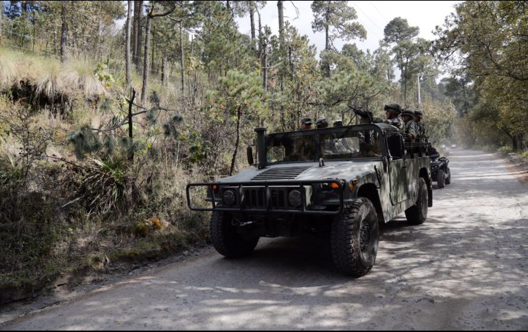 Elementos de la Guardia Nacional en Zinacantepec, Estado de México, luego que ayer se desplegó un operativo en la zona. SUN/ARCHIVO