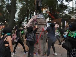 Durante la marcha feminista 