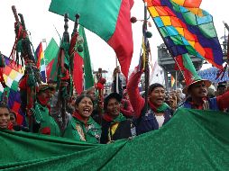 Los comuneros empezaron la movilización en la Universidad Nacional y terminaron en el Centro de Bogotá. AP/F. Vergara