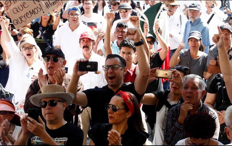 Durante el mitín los oradores señalaron la falta de seguridad en la que se encuentra el país. EL INFORMADOR / A. Camacho
