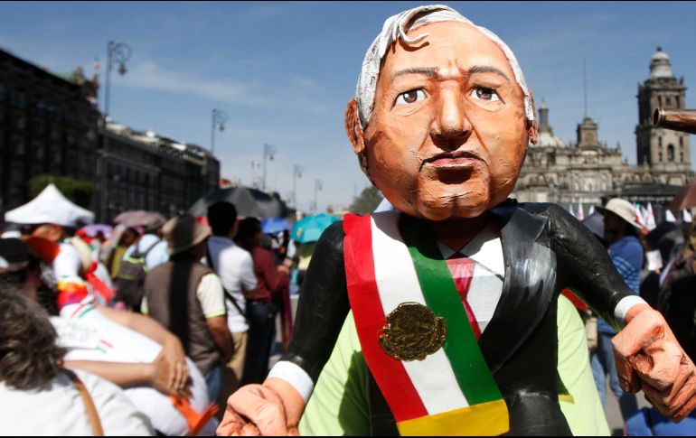 Durante su discurso, López Obrador señaló que no le han declarado la guerra a nadie, solamente a la corrupción y a la impunidad. NTX / R. Solís