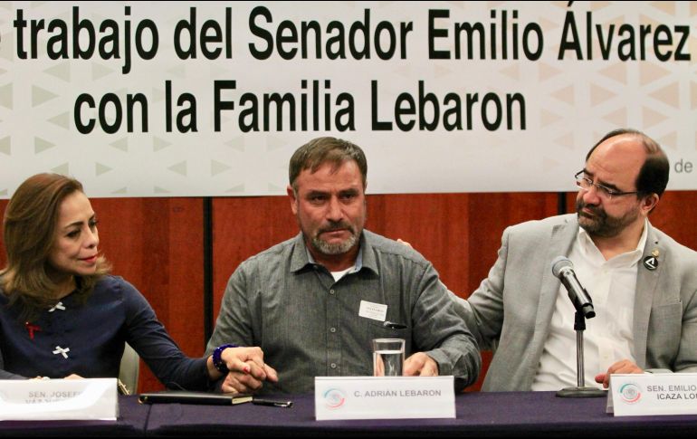 Integrantes de la familia LeBarón asistieron este martes al Senado de la República, en donde entablaron dialogo con diversas bancadas parlamentarias. NTX/J. Lira