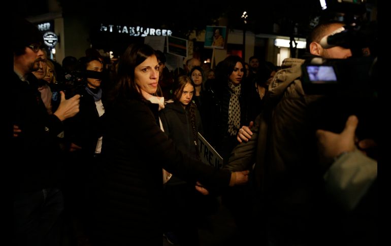 La joven activista Greta Thunberg llegó de manera sorpresiva para formar parte de las movilizaciones. AP / A. Comas