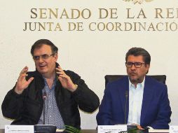 La reunión la encabezó Marcelo Ebrard (izquierda). NTX
