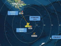 El itinerario del avión desaparecido rumbo a la Antártida. EFE/ Fuerza Aérea De Chile