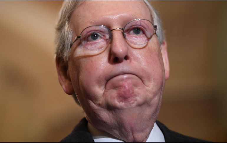 Mitch McConnell, líder de la mayoría republicana en el Senado, estimó que votarán el texo el próximo año. AFP/S. Loeb