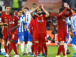 Mohamed Salah y compañía festejan el pase a la Final tras haber eliminado a Rayados, que vendió cara la derrota. AP/H. Sayed