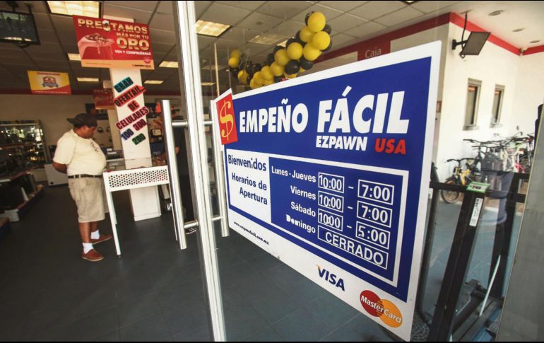 Casas de empeño. Cada persona recibe mil 600 pesos en promedio. EL INFORMADOR / ARCHIVO