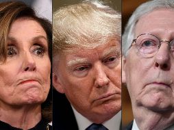 El líder de la mayoría conservadora en el Senado, Mitch McConnell (d), arremetió contra los seguidores de Pelosi (i) y los tachó de mantener una postura 