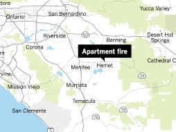 La familia dormía cuando empezó el fuego en su unidad de dos pisos en el complejo departamental en Hemet. ESPECIAL