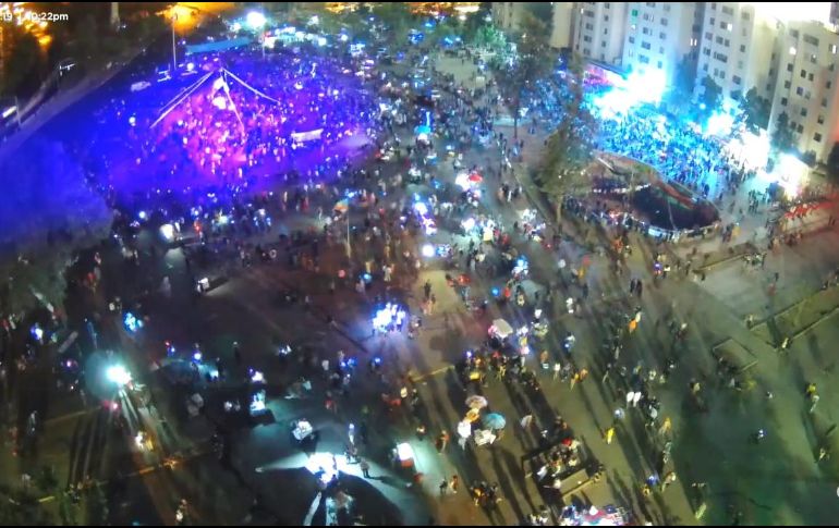 Los manifestantes se reunieron en un ambiente festivo. TWITTER/@CIMA