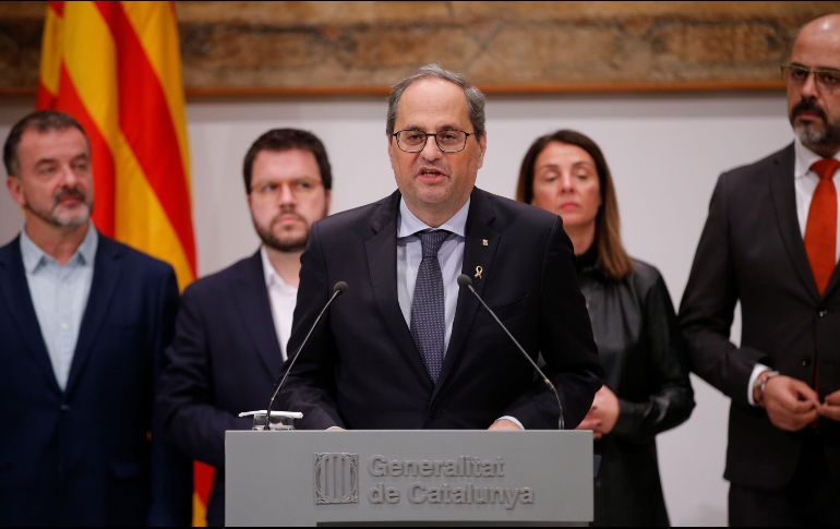 Torra afirmó que el único que lo puede inhabilitar es el Parlamento regional. AFP/P. Barrena