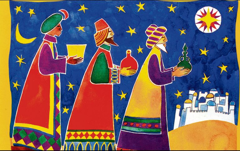 Los reyes magos. Melchor, Gaspar y Baltasar son esperados por miles año con año alrededor del mundo. ILUSTRACIÓN • Cathy Baxter