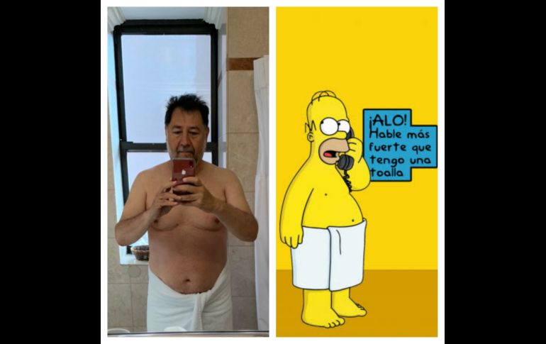 Fernández Noroña sube foto en toalla y desata 