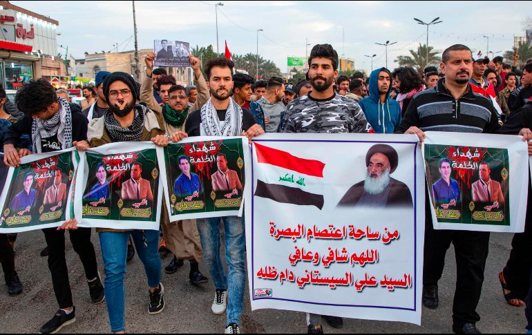 Los altercados estallaron cuando un grupo de manifestantes intentó cruzar el puente Senek sobre el río Tigris. AFP/H. Faleh
