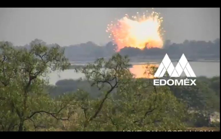 El jueves se registró una explosión en cadena que se extendió por siete polvorines en San Pedro la Laguna. TWITTER / @SS_Edomex