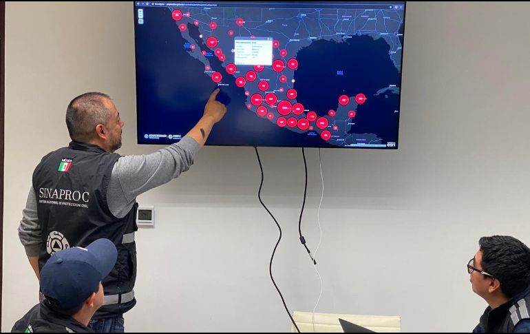 La Coordinación Nacional de Protección Civil revisó ayer aspectos del Macrosimulacro Nacional 2020.  TWITTER/CNPC_MX