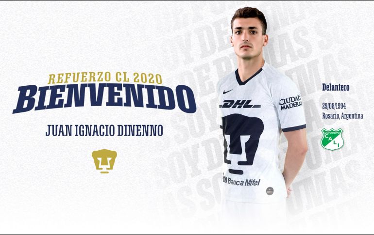 Le dan la bienvenida. Con esta imagen publicada en redes sociales, el club universitario confirmó el fichaje de su último refuerzo. TWITTER/@pumasmx