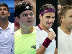 Djokovic, Milos Raonic, Roger Federer y Sandgren. ESPECIAL