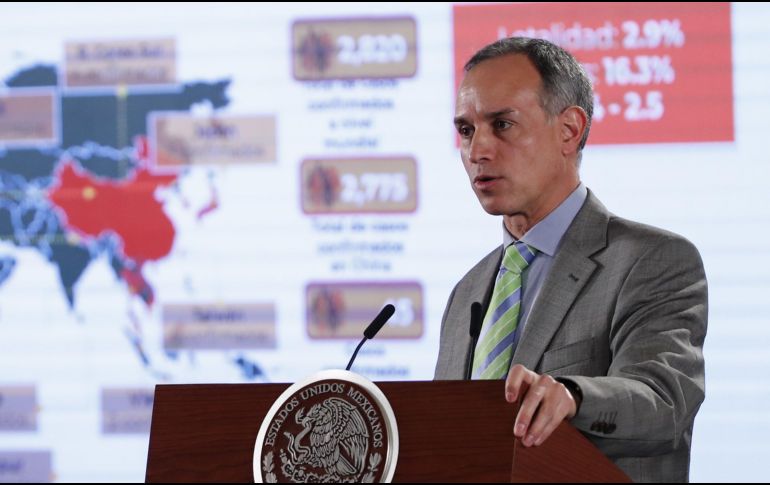 Hugo López-Gatell durante la rueda de prensa matutina en Palacio Nacional de Ciudad de México. EFE/ J. Méndez