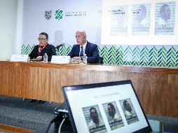 Rosa Icela Rodríguez, secretaria de Gobierno capitalino, y Hazael Ruiz Ortega, subsecretario de Sistema Penitenciario, ofrecen una conferencia de prensa este miércoles. SUN/D. Sánchez