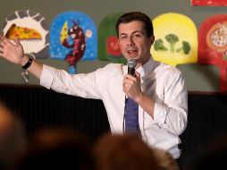 El exalcalde Pete Buttigieg durante un mitin hoy en Hampton, Nueva Hampshire. La entidad  celebra su elección primaria en una semana.AP/E. Amendola