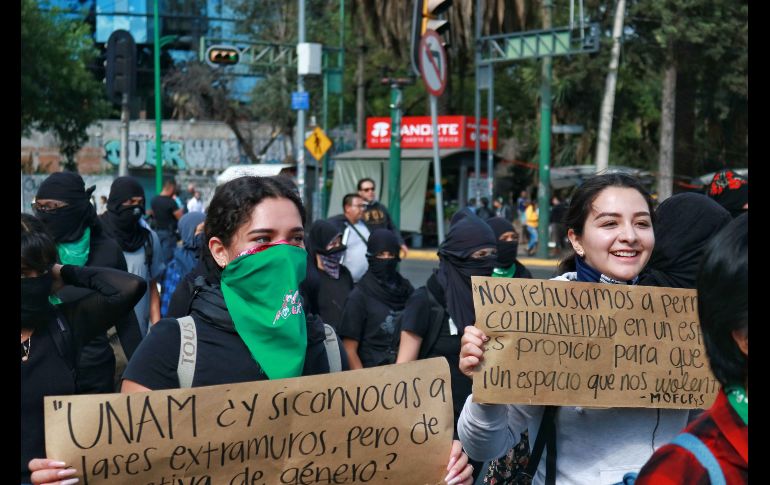 Los manifestantes participaron en marcha que salió del Parque de La Bombilla y porteriormente llegaron a la Rectoría. SUN/K. Contreras