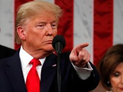 Trump aprovechó ayer su discurso anual ante el Congreso para enumerar sus logros. AFP/ARCHIVO