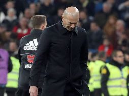 Cabizbajo. El entrenador merengue fue uno de los señalados tras la eliminación de los merengues como locales ante una Real Sociedad inspirada. EFE