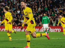 Lenglet. El defensa francés se encargó de anotar el gol del triunfo para los culés.  AP