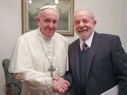 Imagen del ex presidente Luis Inácio Lula da Silva durante un encuentro con el Papa Francisco este jueves en Ciudad del Vaticano. EFE/Ricardo Stuckert