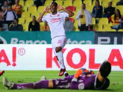 Bryan Angulo celebra el gol que hizo de penalti para decretar el 1-1. IMAGO7/M. García