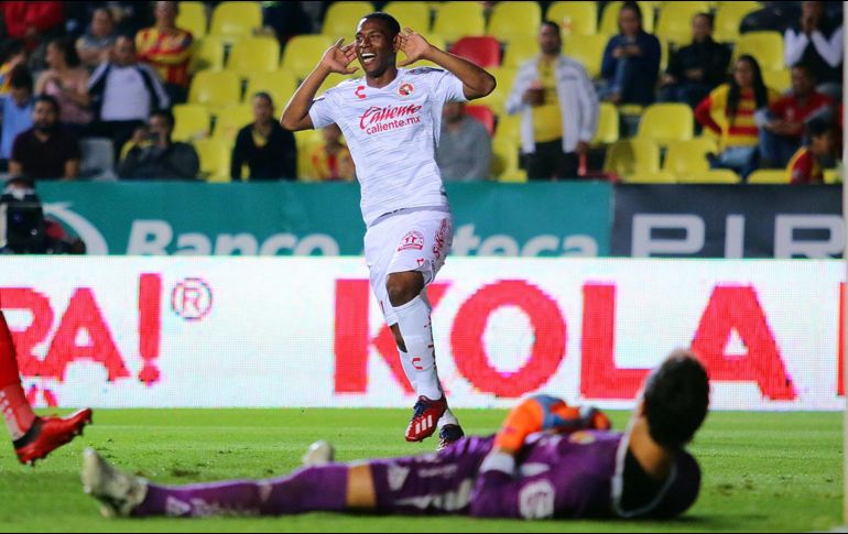Bryan Angulo celebra el gol que hizo de penalti para decretar el 1-1. IMAGO7/M. García