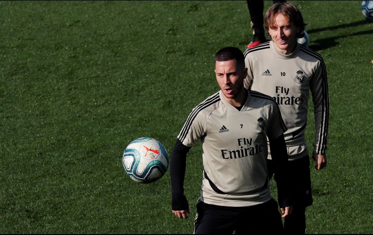 Hazard llegó a la capital de España procedente del Chelsea y se lesionó del tobillo derecho el 26 de noviembre tras un choque con Thomas Meunier en un partido de la Champions League. EFE / C. Moya