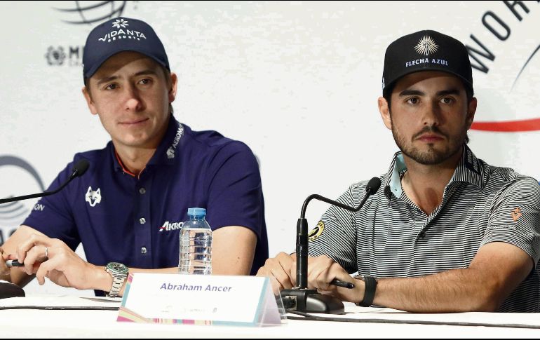 A dar la cara. Carlos Ortiz (izquierda) y Abraham Ancer (derecha) serán cobijados por el público mexicano a partir de hoy en el Club de Golf Chapultepec. SUN