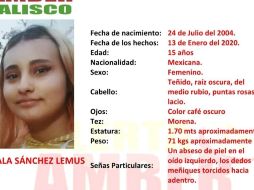 Desde el 13 de enero se desconoce el paradero de Gala. TWITTER/@AAMBER_JAL