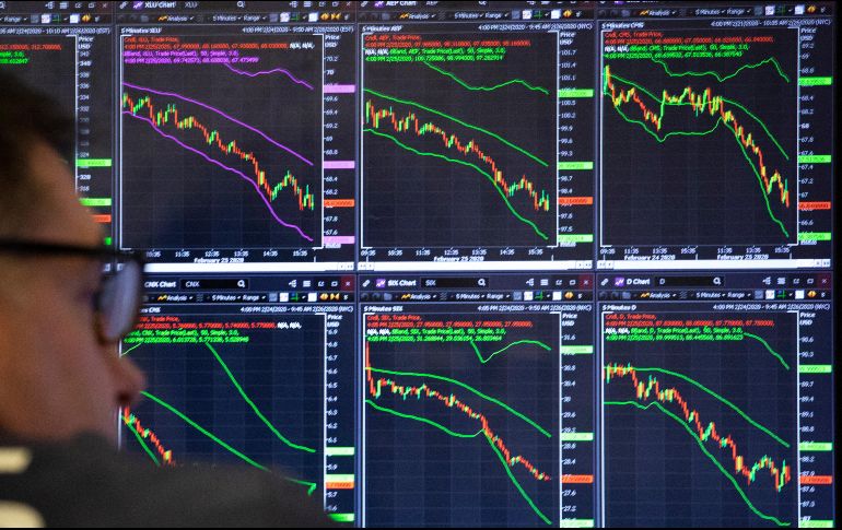 Inversores ven con cautela la situación económica mundial debido al avance del Covid-19. AP/M. Lennihan