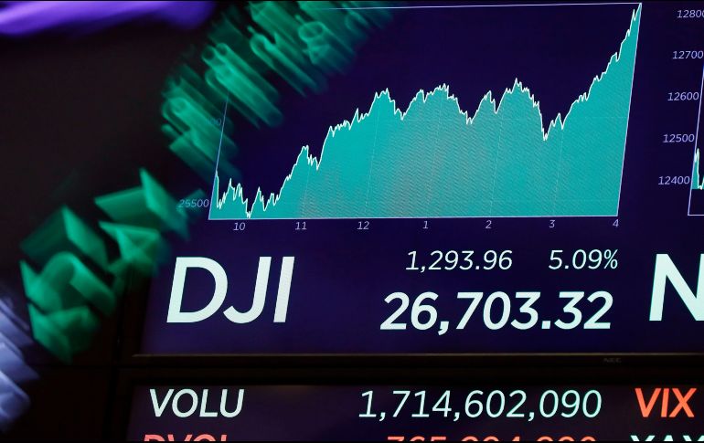 El Dow Jones registró la mayor ganancia en términos de puntos en su historia. AP/R. Drew