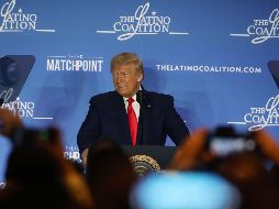 El presidente Donald Trump habla durante la Cumbre Legislativa de la Coalición Latina, en Washington, DC. AFP/M. Wilson