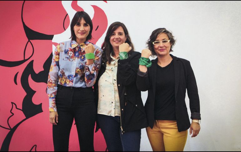 ALIADAS. De izquierda a derecha: Laura Bordes, directora del área educativa del Museo Cabañas; Clarisa Moura, curadora de la exposición y Susana Chávez Brandon, directora general del recinto, quienes compartieron los pormenores de la muestra, la cual abre este 7 de marzo. EL INFORMADOR/E. Barrera