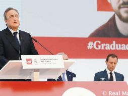 Presidente. Florentino Pérez, mandamás en el Real Madrid, suele compartir palabras al fin de cursos. ESPECIAL