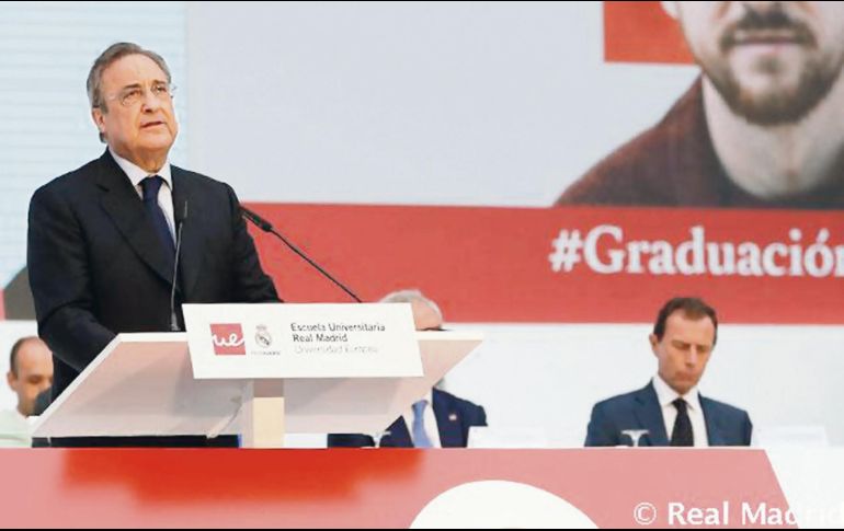 Presidente. Florentino Pérez, mandamás en el Real Madrid, suele compartir palabras al fin de cursos. ESPECIAL