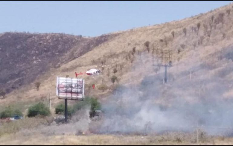 Se estiman afectaciones a cuatro hectáreas de pastizal. ESPECIAL / Protección Civil y Bomberos Tlajomulco