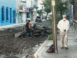 TRABAJOS. El avance de las labores en la vialidad es de 56 por ciento en la primera etapa.  EL INFORMADOR • A. CAMACHO