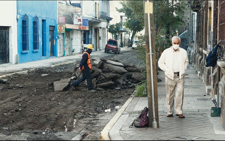 TRABAJOS. El avance de las labores en la vialidad es de 56 por ciento en la primera etapa.  EL INFORMADOR • A. CAMACHO