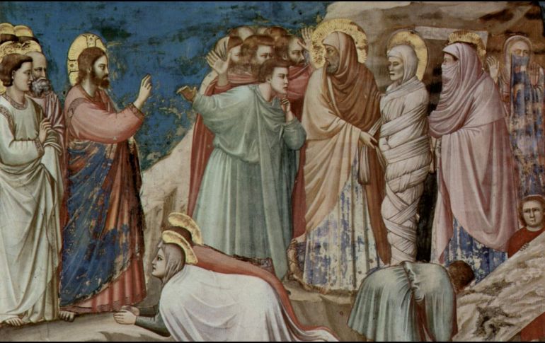 «Gritó con voz potente: “¡Lázaro, sal de allí!” Y salió el muerto, atados con vendas las manos y los pies, y la cara envuelta en un sudario». ESPECIAL/Risurrezione di Lazzaro/Giotto/Wikimedia